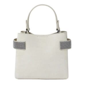 BRUNELLO CUCINELLI SUEDE BAG WITH PRECIOUS BANDS