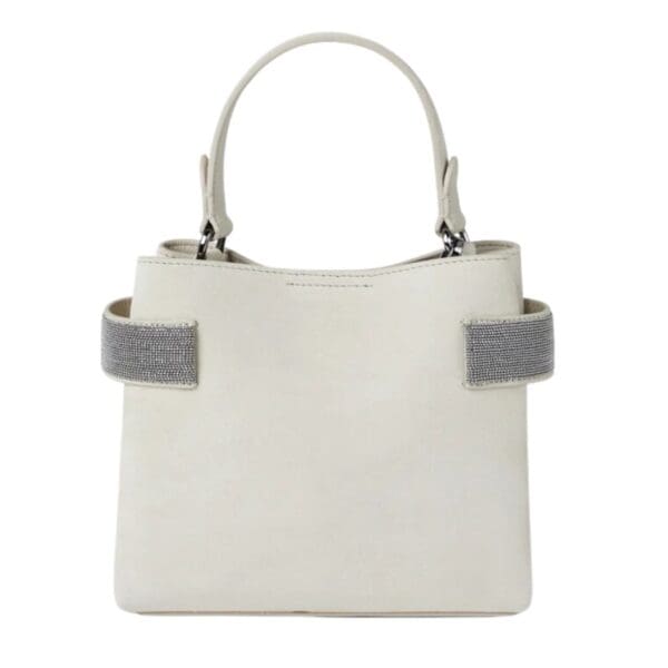 BRUNELLO CUCINELLI SUEDE BAG WITH PRECIOUS BANDS
