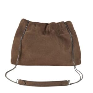BRUNELLO CUCINELLI SUEDE SOFT BAG WITH PRECIOUS CHAIN
