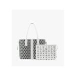 MCM SMALL REVERSIBLE LIZ SHOPPER IN VISETOS WHITE