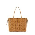 MCM MEDIUM REVERSIBLE LIZ SHOPPER IN VISETOS COGNAC