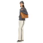 MCM SMALL REVERSIBLE LIZ SHOPPER IN VISETOS COGNAC