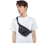 MCM MINI FURSTEN BELT BAG IN VISETOS BLACK