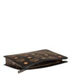 MCM MEDIUM AREN WRISTLET ZIP POUCH IN MAXI VISETOS BLACK