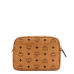 MCM SMALL AREN CROSSBODY IN VISETOS COGNAC