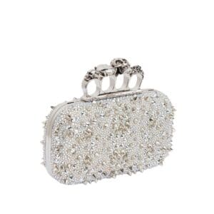 ALEXANDER MCQUEEN WOMEN’S KNUCKLE CLUTCH IN WHITE