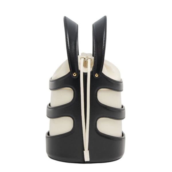 ALEXANDER MCQUEEN WOMEN'S THE RISE BUCKET IN BLACK/SOFT IVORY - Image 2