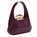 Alexander McQueen Women's the jewelled hobo Bag in burgundy.