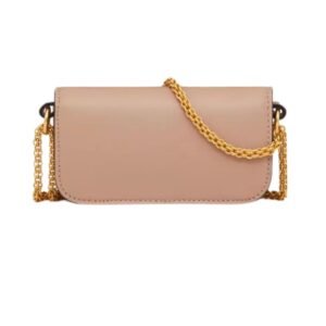 VALENTINO GARAVANI LOCÒ MICRO BAG IN CALFSKIN LEATHER WITH CHAIN