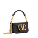 VALENTINO GARAVANI LOCÒ MICRO BAG IN CALFSKIN LEATHER WITH CHAIN
