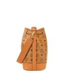 MCM MEDIUM DESSAU DRAWSTRING BAG IN VISETOS COGNAC