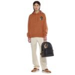 MCM SMALL X BAPE STRAK BACKPACK IN VISETOS BLACK