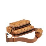 MCM SMALL KLASSIK MULTIFUNCTION CROSSBODY IN VISETOS COGNAC
