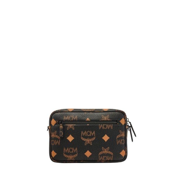 MCM SMALL AREN CROSSBODY IN MAXI VISETOS BLACK