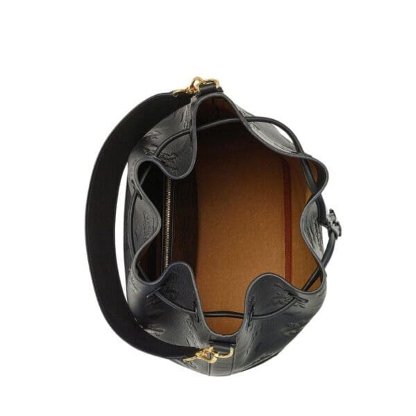 MCM LARGE DESSAU DRAWSTRING IN EMBOSSED MONOGRAM LEATHER BLACK