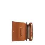 MCM HIMMEL CROSSBODY WALLET IN EMBOSSED LOGO LEATHER COGNAC