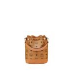 MCM MINI DESSAU DRAWSTRING BAG IN VISETOS COGNAC