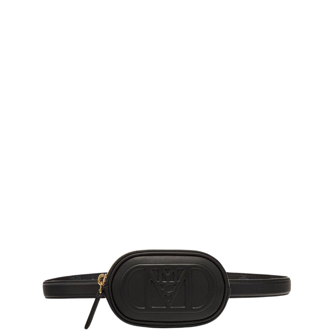 MCM MODE TRAVIA BELT W/ZIP POUCH IN NAPPA LEATHER BLACK