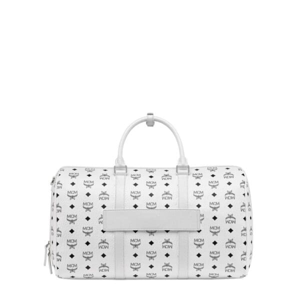 MCM OTTOMAR WEEKENDER BAG IN VISETOS WHITE - Image 4
