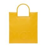 MCM X-LARGE AREN FOLD TOTE IN MEGA LAUREL LEATHER YELLOW