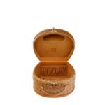 MCM MEDIUM HAT BOX IN VISETOS COGNAC