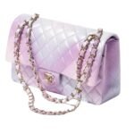 CHANEL CLASSIC 11.12 HANDBAG PURPLE,BLUE & PINK