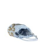 MCM MINI HIMMEL LAUREL DRAWSTRING BAG IN RECYCLED NYLON BLUE