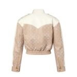 LOUIS VUITTON CROPPED MAHINA MONOGRAM LEATHER JACKET