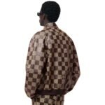 LOUIS VUITTON DAMIER LEATHER HARRINGTON JACKET