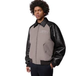 LOUIS VUITTON LEATHER AND NYLON BLOUSON