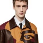 LOUIS VUITTON PATCHWORKED PORTRAIT MIXED LEATHER AND COTTON JACKET