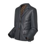 LOUIS VUITTON PINSTRIPE LEATHER BLEAZER