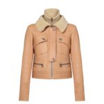 LOUIS VUITTON SHEARLING COLLAR LEATHER JACKET