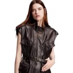 LOUIS VUITTON SLEEVELESS LEATHER SAFARI JACKET
