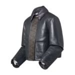 LOUIS VUITTON TOPSTITCHED LEATHER BOXY JACKET