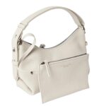 BRUNELLO CUCINELLI TEXTURE CALFSKIN HOBO BAG WITH MONILI