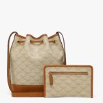 MCM HIMMEL DRAWSTRING BAG IN LAURETOS BEIGE