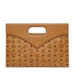 MEDIUM DIAMOND TOTE IN VISETOS LEATHER MIX COGNAC