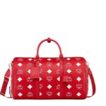 MCM MediumOttomar Weekender Bag in Maxi Visetos Candy Red