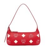 MCM Small Aren Shoulder Bag in Maxi Visetos Candy Red