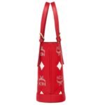 MCM Mini Aren Bucket Tote in Maxi Visetos Candy Red
