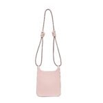 MCM MINI HIMMEL HOBO IN EMBOSSED LOGO LEATHER PINK
