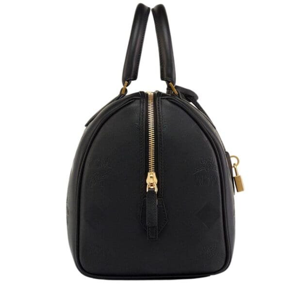 MCM MEDIUM ELLA BOSTON BAG IN MAXI MONOGRAM LEATHER BLACK