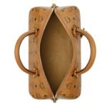 MCM MEDIUM ELLA BOSTON BAG IN VISETOS COGNAC