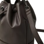 BRUNELLO CUCINELLI CALFSKIN BUCKET BAG WITH PRECIOUS BRAIDED HANDLE