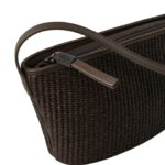 BRUNELLO CUCINELLI TECHNO COTTON RAFFIA BAG WITH SHINY ZIPPER PULL