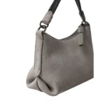 BRUNELLO CUCINELLI SUEDE BAG WITH PRECIOUS BRAIDED HANDLE