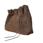 BRUNELLO CUCINELLI SUEDE SOFT BAG WITH PRECIOUS CHAIN