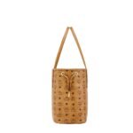 MCM MEDIUM REVERSIBLE LIZ SHOPPER IN VISETOS COGNAC