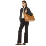 MCM LARGE REVERSIBLE LIZ SHOPPER IN VISETOS COGNAC